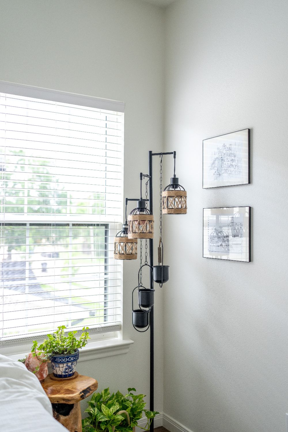 Bright student bedroom with decor